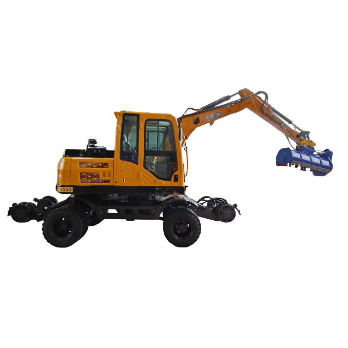 Mower and excavator integrated unit